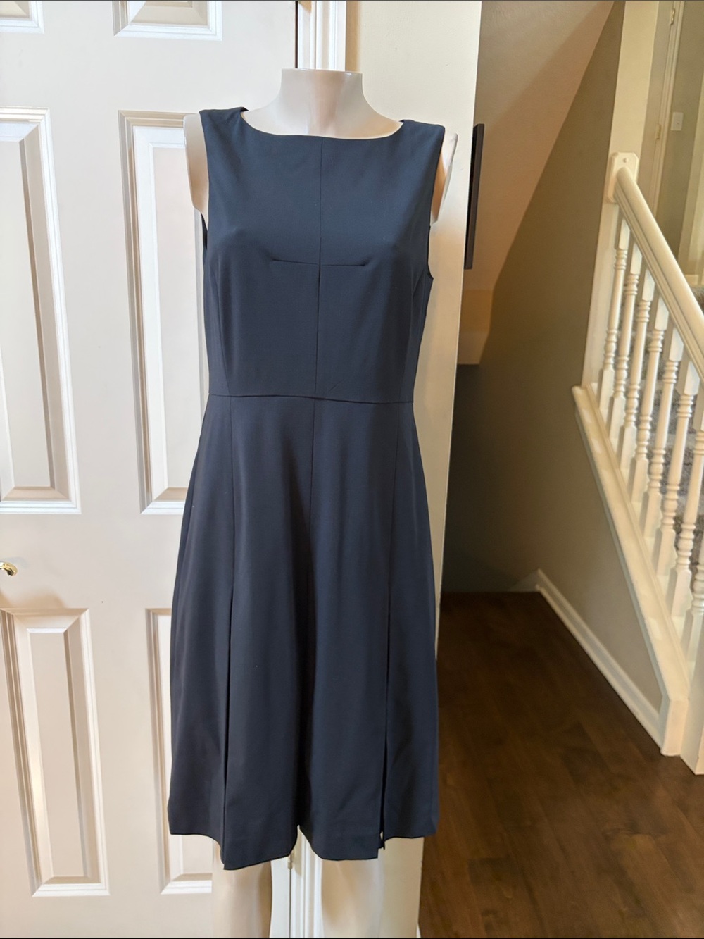 NWT J. Crew 365 Navy Sleeveless pleated Dress, 12